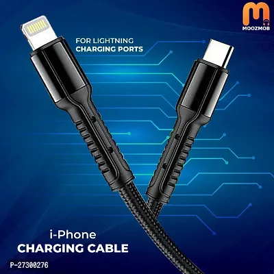 Stylish PVC Braided Fast Charge High Speed Data Transmission Type-C To Lightning Cable-thumb3