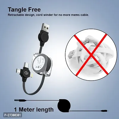 Stylish 3 in 1 PVC Braided High Speed Data Transmission Super Fast Charge Cable- Micro USB, Lightning, Type-C-thumb2