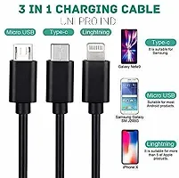 Stylish 3 in 1 PVC Braided High Speed Data Transmission Super Fast Charge Cable- Micro USB, Lightning, Type-C-thumb2