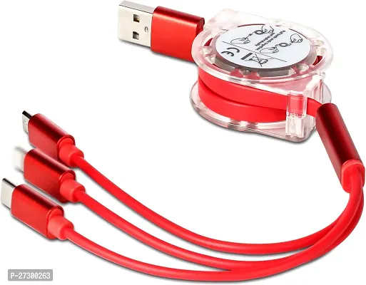 Stylish 3 in 1 PVC Braided High Speed Data Transmission Super Fast Charge Cable- Micro USB, Lightning, Type-C