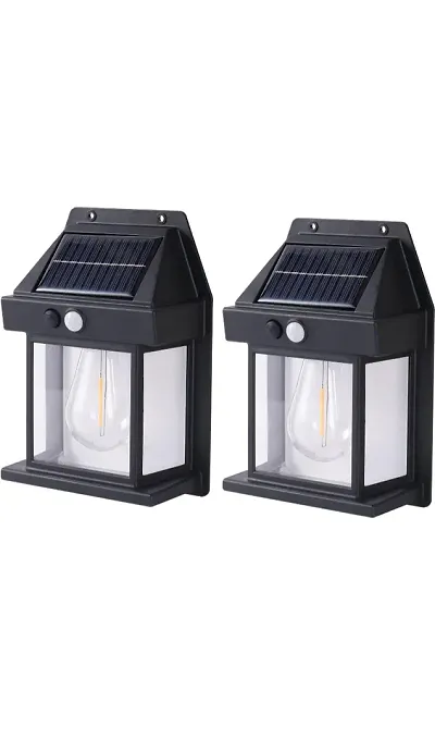 C3+Solar Wall Lights Outdoor, Wireless Dusk to Dawn Porch Lights Fixture, Solar Wall Lantern with 3 Modes  Motion Sensor, Waterproof Exterior Lighting with Clear Panel for Entryway Front Door