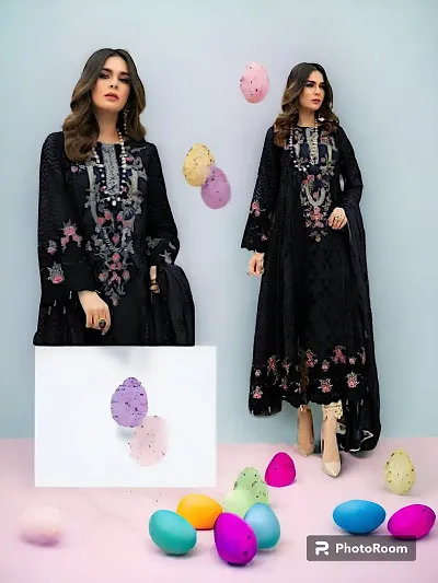 Classic Georgette Embroidered Unstitched Suit