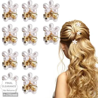 Mini Pearl Claw Clip Retro Hair Clips With Daisy Flower Barrettes Decorative Hair Claw Gold-thumb0