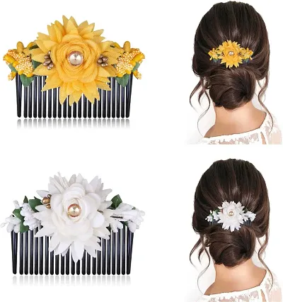 Pack of 2 Flower Design Hair Pin Comb/Hair Clips for Women ndash; Graceful Styling at an Irresistible Price