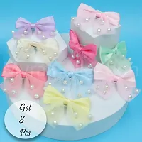 Myra Collection 8 Pcs Candy Color Pearl Bow Clip Simple Side View Hair Clip For Girls And Women Hair Accessories (Multicolor)-thumb4