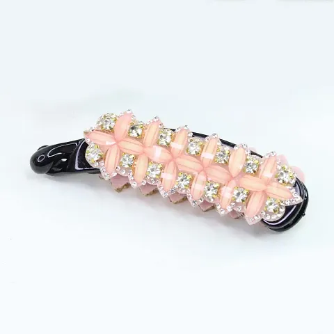 Myra collection Rhinestone Crystal Banana Hair Clip Flower Hair Accessories for ladies/women/girl