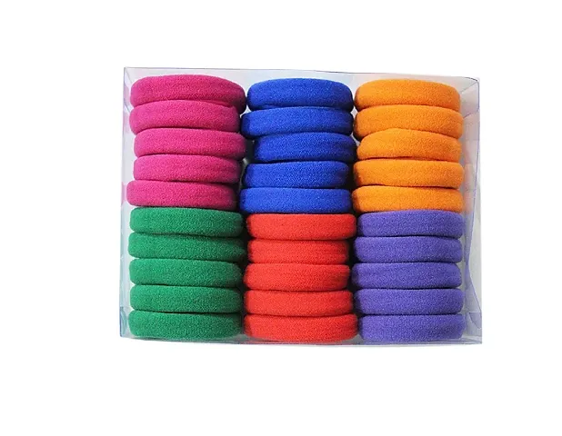 VSAKSH Regular Use Elastic Ponytail Hair Rubber Bands for Hair - Pack of 30 Pcs (Multi Color)