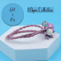 Myra Collection 5 Pcs solid color hair rubber band stone hair rubber band hair accessories for girls and Women-thumb3