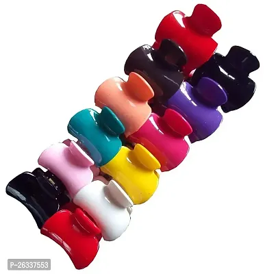 Myra Collection set of 12 pcs Hair Claw Clip Clutcher in plastic For Women-thumb0