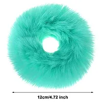 Myra collection? Fur Hair Scrunchies Pompom Ball Elastic Hair Band Fluffy Ponytail Holders Pom Hair Ties for Women pack of 5-thumb4