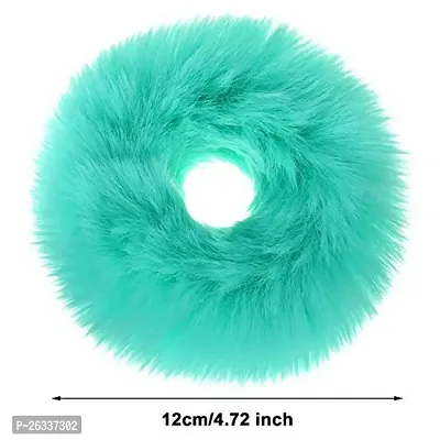 Myra collection? Fur Hair Scrunchies Pompom Ball Elastic Hair Band Fluffy Ponytail Holders Pom Hair Ties for Women pack of 5-thumb5