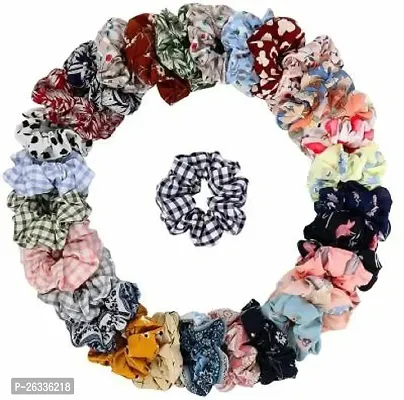 Myra collection? 24 pcs Hair scrunchies for Women Elastic Floral Hair Bands Rubber Band (Multicolor)-thumb0