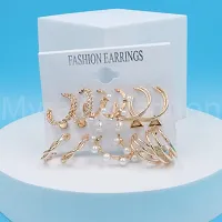 Myra Collection Pack Of 9 Pcs Fancy Gold Earring Party Wear Earring Accessories-thumb1