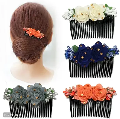 Cloth Flower Hair Clip/Side Comb And Flower Bun Clip-thumb0