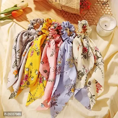 Myra collection? Print scarf Scrunchies Rubber Band pack of 5-thumb0