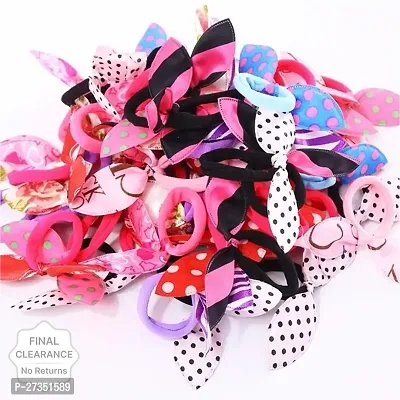 Women Rabbit Ear Hair Tie Rubber Bands Style Ponytail Holder 24 Pieces Hair Band