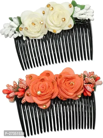 Artificial Flowers Jewellery Hair Comb Pin For Women Pack Of 2 Hair Combo