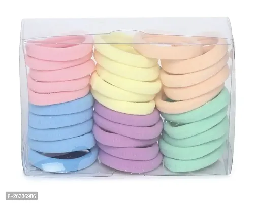 30PCS Women Girls 4CM Colorful Polyester Elastic Hair Bands Ponytail Holder Rubber Bands Scrunchie Headband Hair Accessories (light)-thumb0