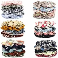 Myra collection? 24 pcs Hair scrunchies for Women Elastic Floral Hair Bands Rubber Band (Multicolor)-thumb1