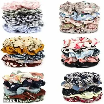 Myra collection? 24 pcs Hair scrunchies for Women Elastic Floral Hair Bands Rubber Band (Multicolor)-thumb2