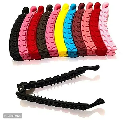 Myra collection? Banana Clips Thick Curved Matte Multi-color (Pack of 12)