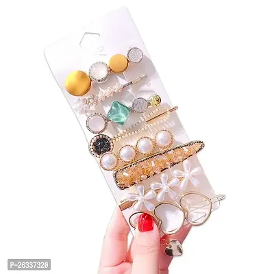 Myra collection11 pcs Acrylic Resin Metal Fashion Hair Clips Set for girls and women perfect for gifting to your sister friends and others.-thumb3