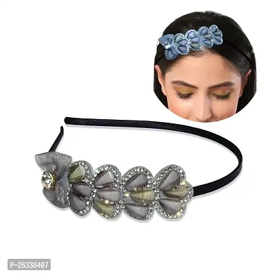 Myra collection? Hair Bands With Stones For Women Pack of 1 pcs (grey)