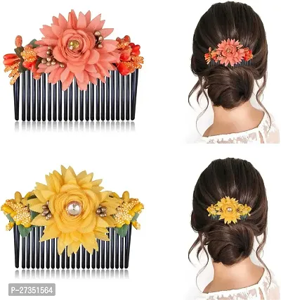 Flower Design Hair Pin Comb/Hair Clip For Women Pack Of 2 Hair Clip