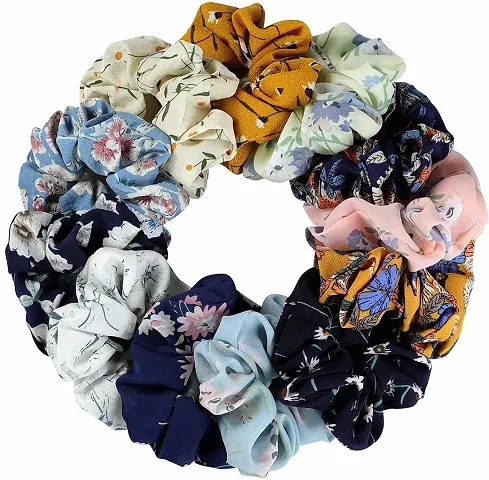 Myra collection? 8pcs Elastic Cottin fabric Hair Bands Scrunchy for Women