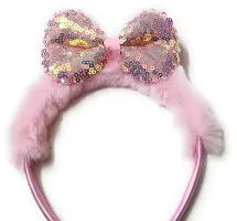 Myra collection? Sequins Bow Furry Plastic Hairband Headband for Baby Girl Girls Women Pack of 2-thumb2