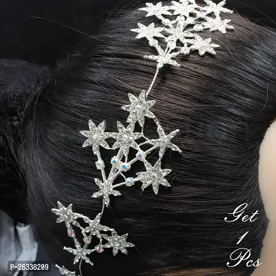 Myra Collection 1 Pcs Fashionable Wedding Star Crystals Bridal Wedding Hair Tiara For Women And Girls Hair Accessories-thumb3