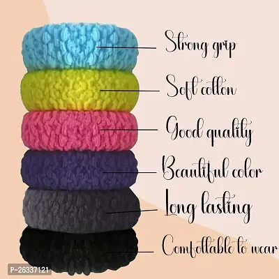 Myra Collection 6 Pcs Cute And Elegant Rubber Band Multicolor Thick Hair Rubber Band For Girls And Women Hair Accessories-thumb5