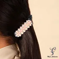 Myra collection? Rhinestone Crystal Banana Hair Clip Flower Hair Accessories for ladies/women/girl (pink)-thumb3