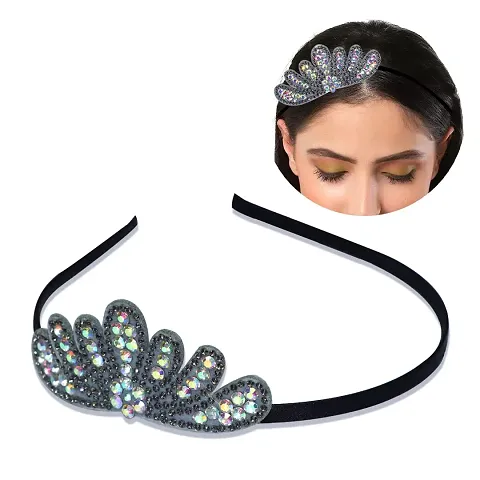 Myra collection Hair Bands With Stones For Women Set of 1