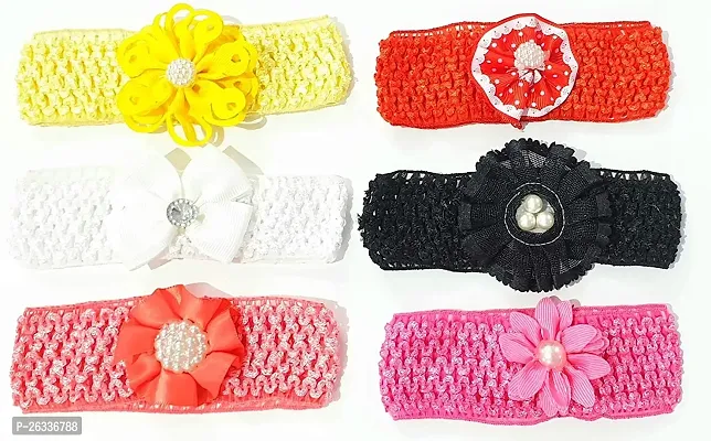 Myra collection baby girl hairband headbands glitter elastic bow knot hair accessory set 6 PCS