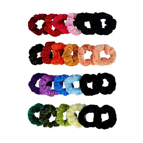 Myra collection? Velvet Scrunchies Hair Bands Rubber Bands Hair Ties for Women pack of 24