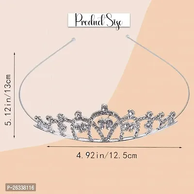 Myra Collection 1 Pcs Silver Crown Head Band Beautifull  Elegant Crown For Birthday Princess Hair Band Hair Accessories For Women  Girls  Birthaday Girls-thumb2