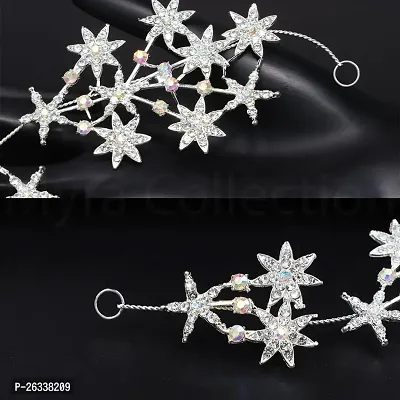 Myra Collection 1 Pcs Fashionable Wedding Star Crystals Bridal Wedding Hair Tiara For Women And Girls Hair Accessories-thumb4