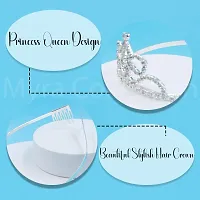 Myra Collection 1 Pcs Silver Rhinestone Crown Hair Band Comb/Hairband Tiara Princess Hair Band For Baby Girls And Girls Hair Accessories-thumb1