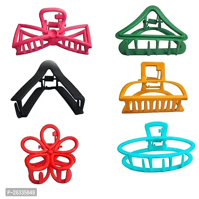 Myra Collection 6Pcs Hollow Hair Clips Metal Clutcher Matte Finish Butterfly Shape for Girls Hair Clip (Multicolor)