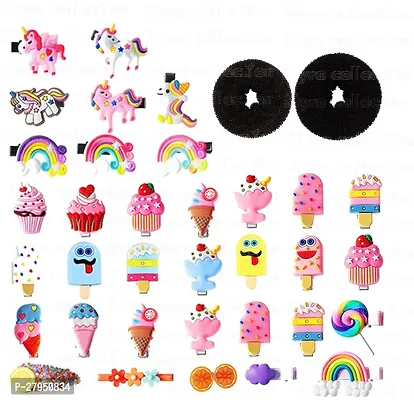 14 Pieces Hair Clips With Different Design For Women ,And Black Bun Maker 2 Pieces Hair Accessory Set Multicolor