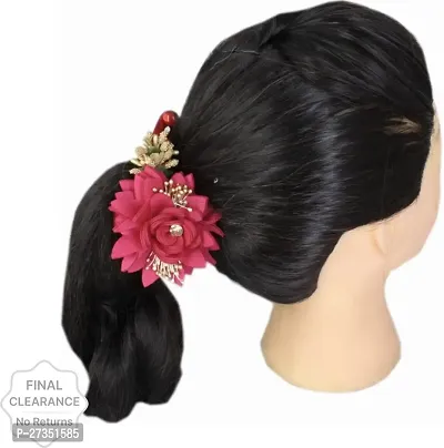 Banana Clip Both Side Flower Hot Pink Banana Clip For Women