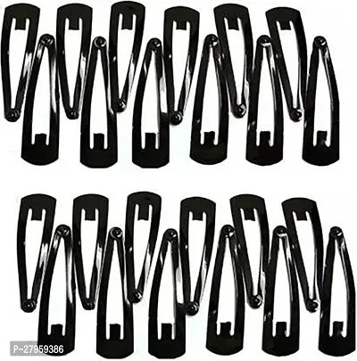 Black Metal Tic Tac Hair Clips For Women Pack Of 24-thumb0