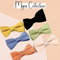 Myra Collection 6 Pcs Cute And Elegant Bow Clips Solid Color Bow Clip Shine Bowknot Hair Clip/Hairpin For Girls And Women Hair Accessories Set (Multicolor)-thumb2