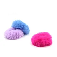 Myra Collection? 12 Pieces Fur Hair Scrunchies Rabbit Furry Hair Ties Pom Elastic Hair Bobbles Hair Band (Multicolor)-thumb1