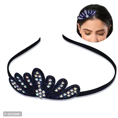 Myra collection? Hair Bands With Stones For Women Set of 1 (BLUE)