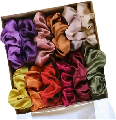 Myra Collection? Hair scrunchies set of 12 Rubber Band (Multicolor)