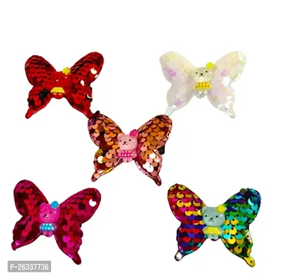 Myra collection? Sequins Glitter Sparkle Butterfly Hair Clips Pack Of 10-thumb2