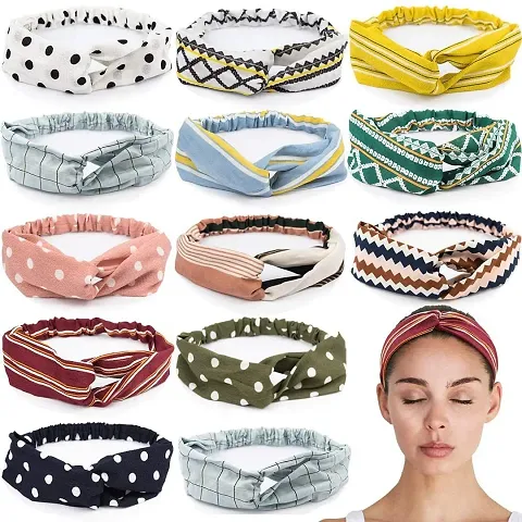 Myra collection? 5 Pcs Bow Knot Headbands Girls Cross Knot Hair Bands Turban Wide Headbands Hair Accessories for Thin Thick Hair Band (Multicolor)