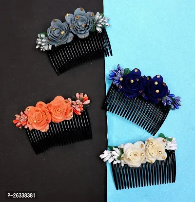 Myra Collection? Jooda Pin Pearl Hairpin Comb For Women Pack of 4 (Multicolor)-thumb3